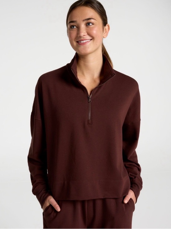 Dick’s Sporting Goods Tops - DSG Quarter-Zip Pullover Sweatshirt in Deep Brown
